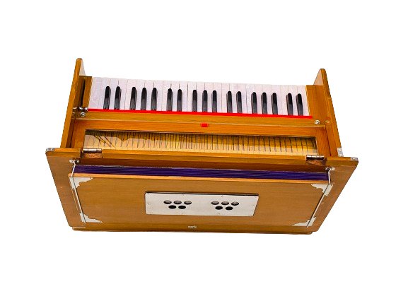 Folding Harmonium 42 Keys 3.5 Octave 5 Stops 4 Drowns 440 Hz Light Brown Color - Harmonium_OLD INDIAN CRAFTS