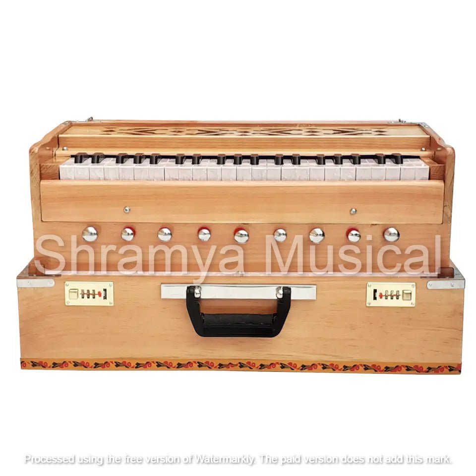 Portable Harmonium | 42 Keys | 3.5 Octave | Natural Color | 440 Hz - Harmonium_OLD INDIAN CRAFTS