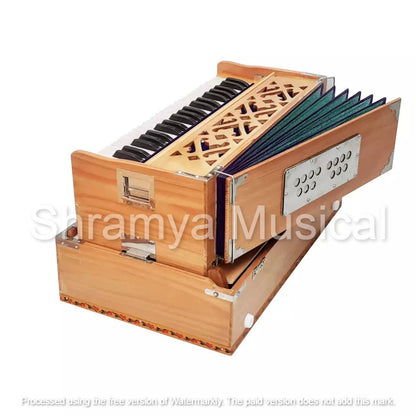 Portable Harmonium | 42 Keys | 3.5 Octave | Natural Color | 440 Hz - Harmonium_OLD INDIAN CRAFTS