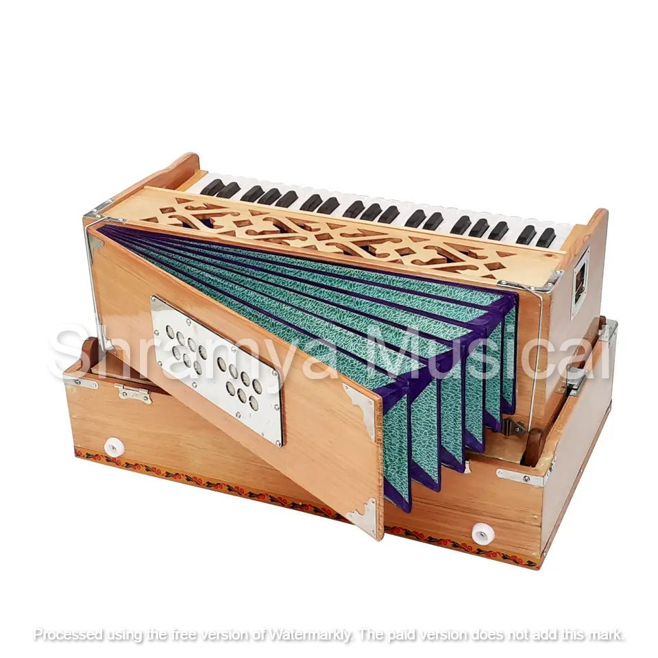 Portable Harmonium | 42 Keys | 3.5 Octave | Natural Color | 440 Hz - Harmonium_OLD INDIAN CRAFTS