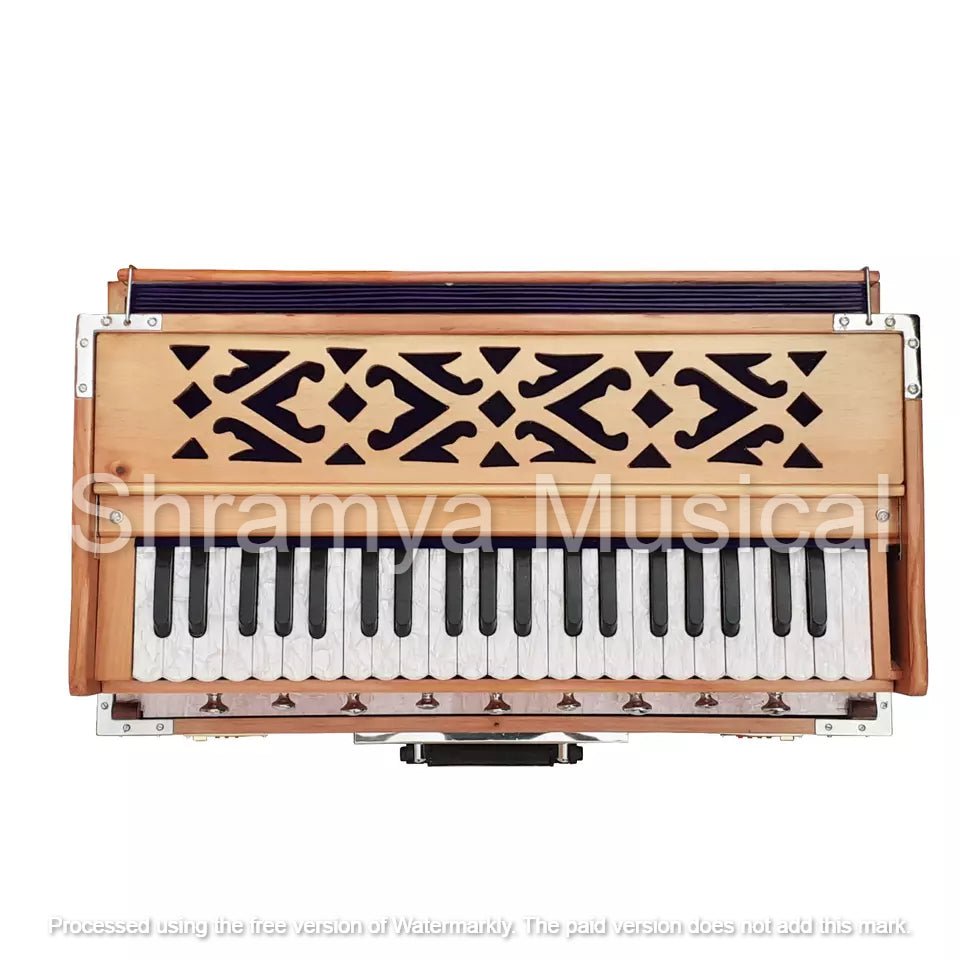 Portable Harmonium | 42 Keys | 3.5 Octave | Natural Color | 440 Hz - Harmonium_OLD INDIAN CRAFTS