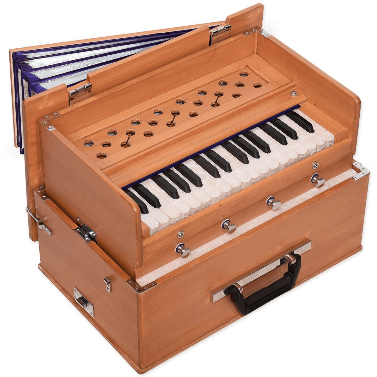 32 Keys Folding Harmonium Yellow Color - Harmonium_OLD INDIAN CRAFTS