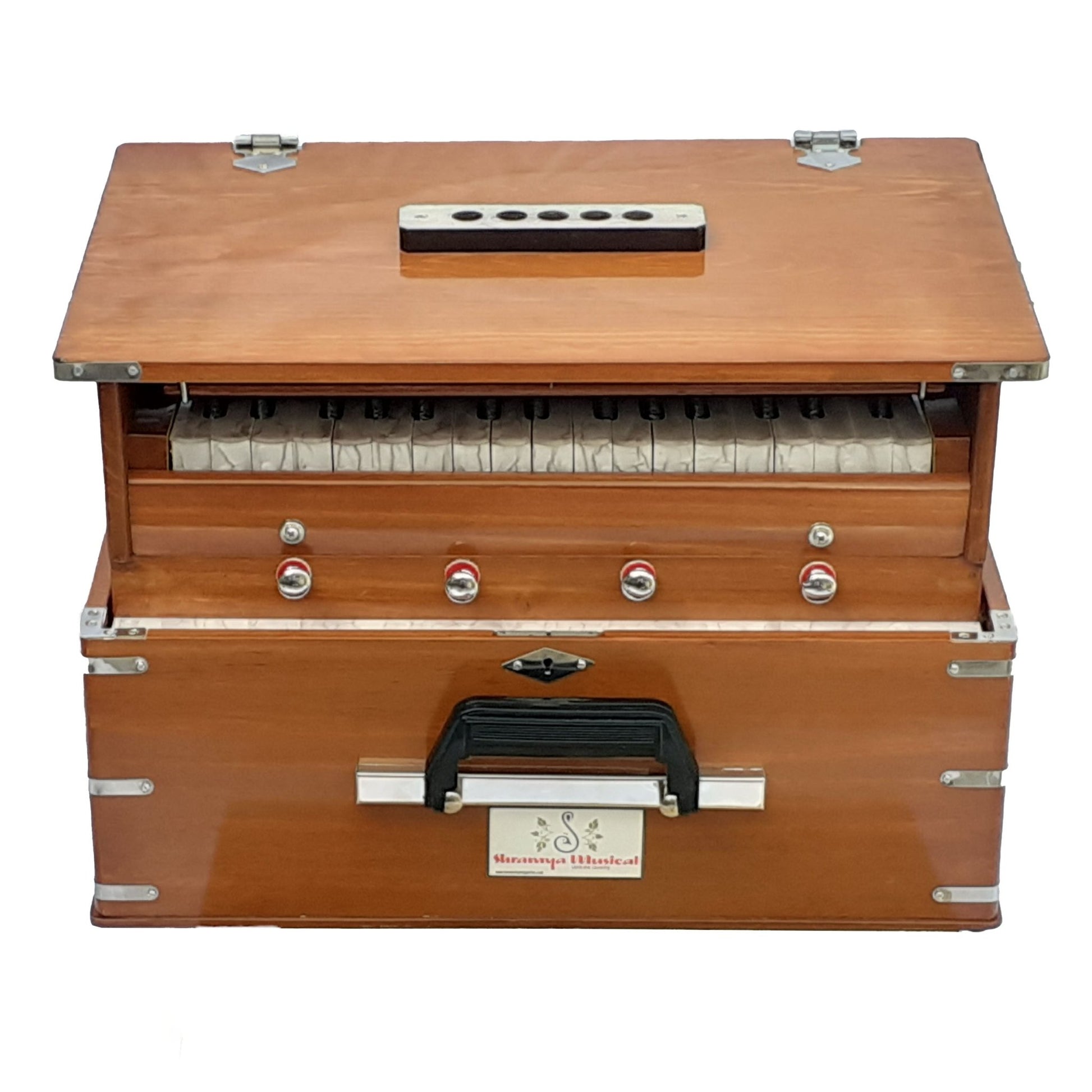 safari Harmonium 32 Keys Brown Color 4 Stops - Harmonium_OLD INDIAN CRAFTS