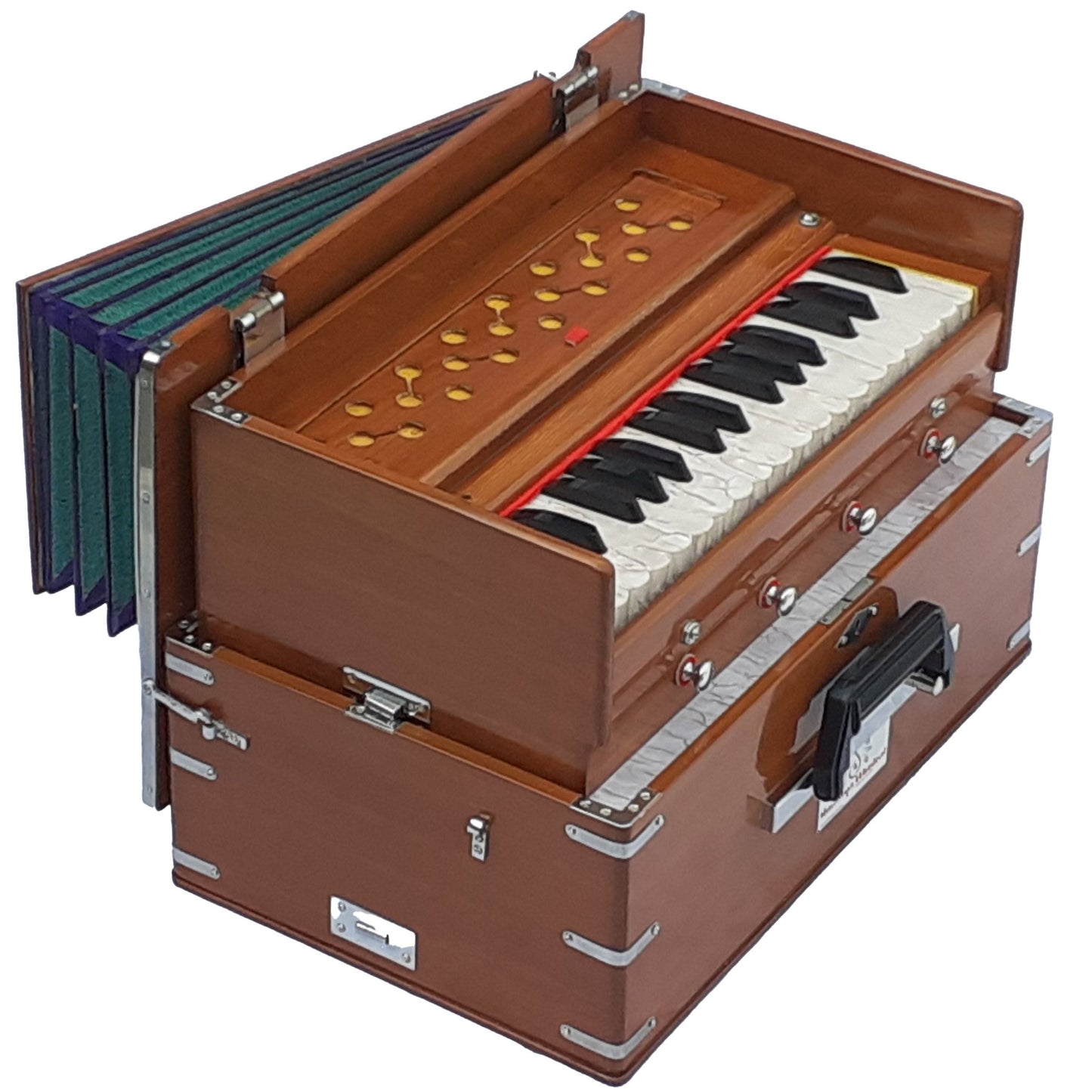 safari Harmonium 32 Keys Brown Color 4 Stops - Harmonium_OLD INDIAN CRAFTS